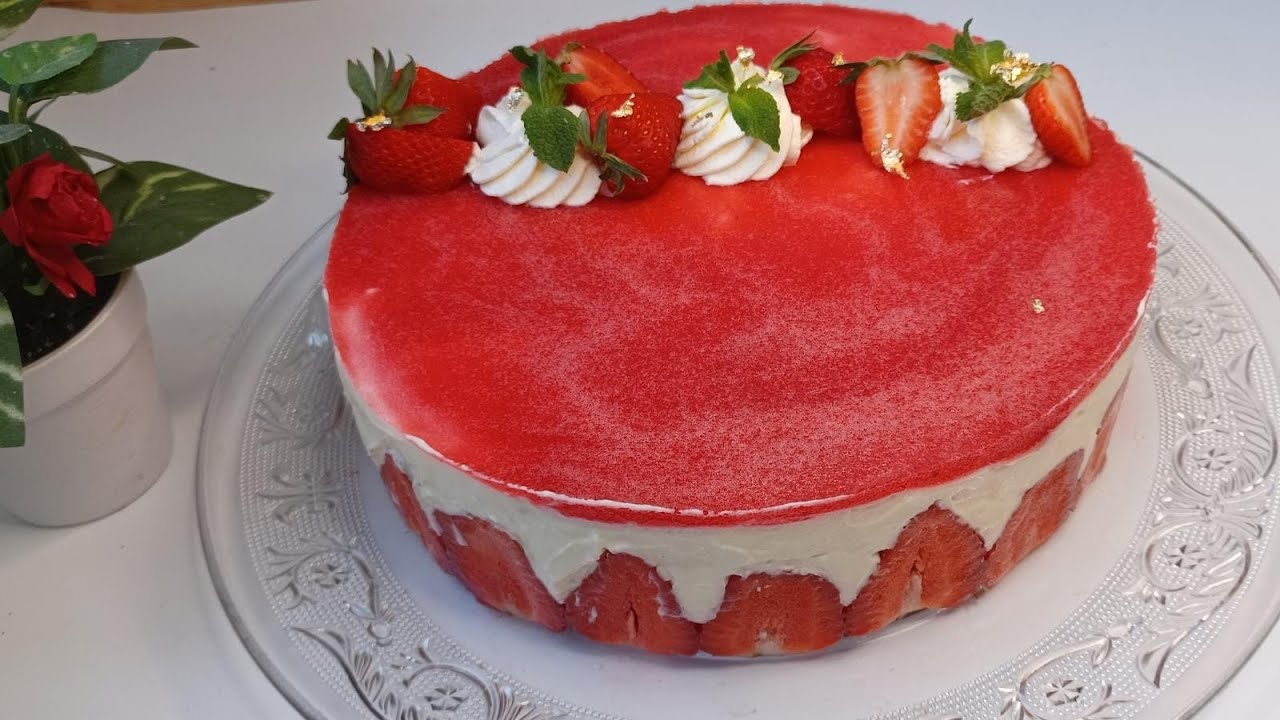 كيكة فريزيه🍓🍰fraisier🍓🍰 ساهلة ولذيذة بمكونات بسيطة جدا
