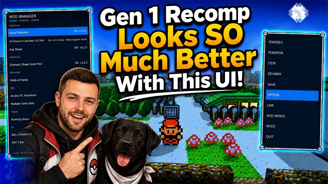 Gen 1 Recomp Looks SO Much Better With This UI!