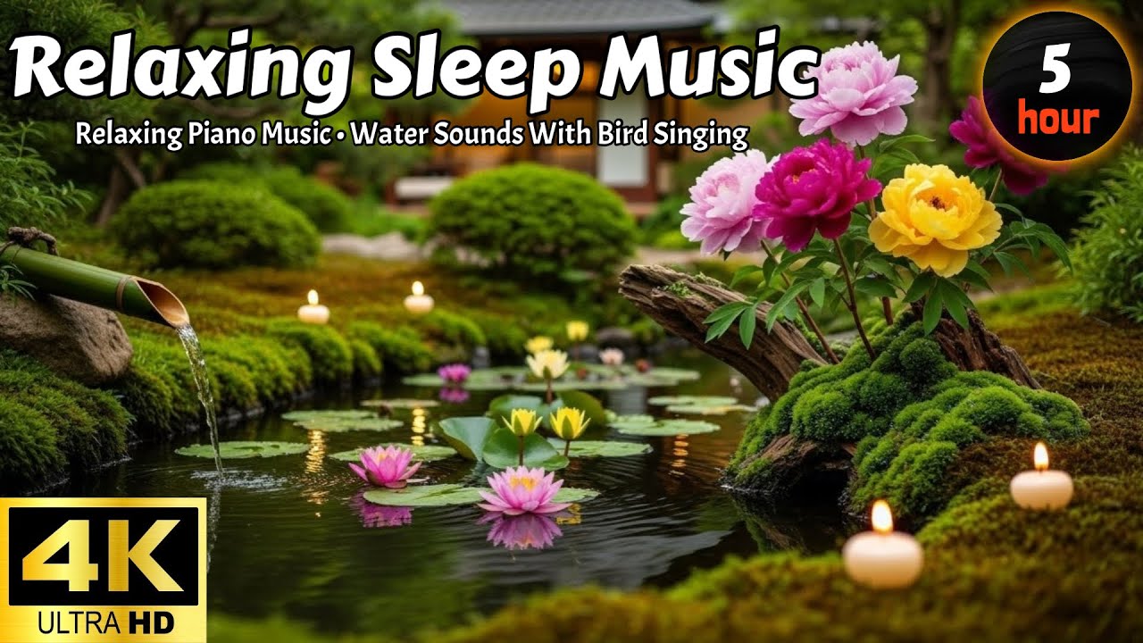 5 Hours Relaxing Sleep Music with Piano Sounds - Relaxing Piano Music & Water Sounds for Sleep, 💤 