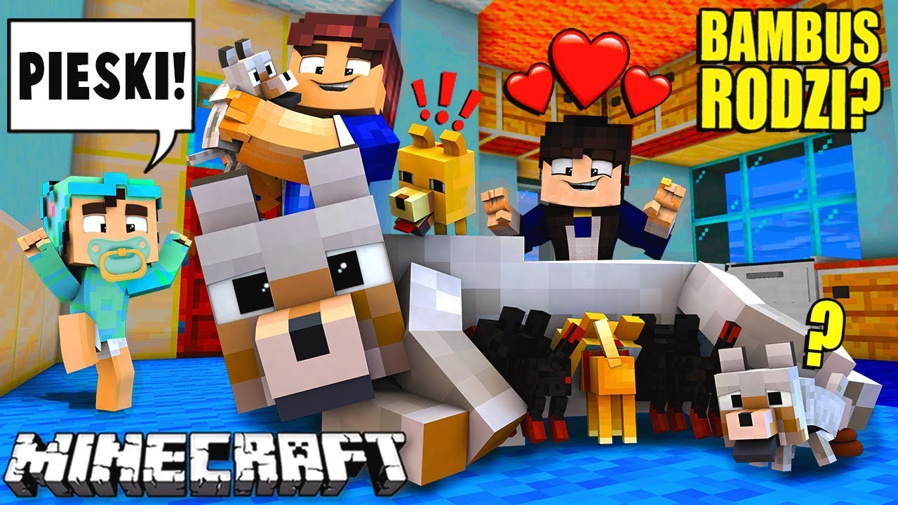 🐕 NASZ PIES RODZI!! *Mamy małe szczeniaczki* - MINECRAFT RODZINKA