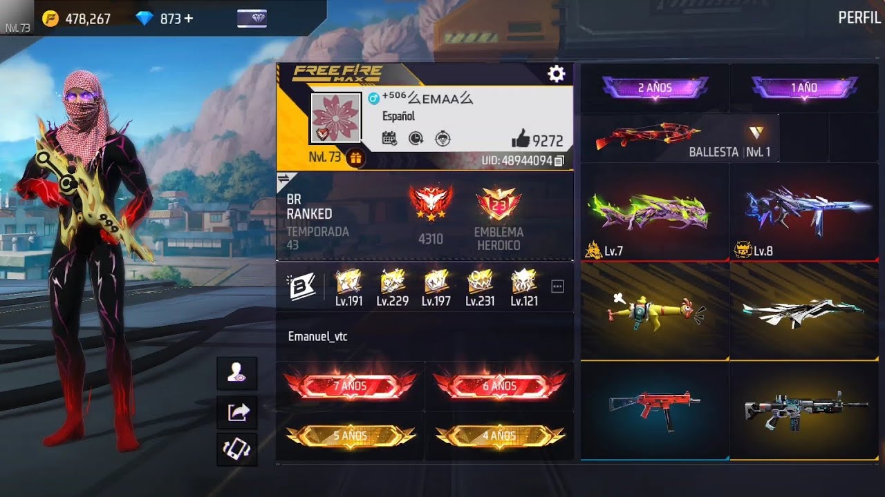 Mostrando mi cuenta veterana (BETA) de 7 años en FREE FIRE!  parte 2 EXCLUSIVIDAD