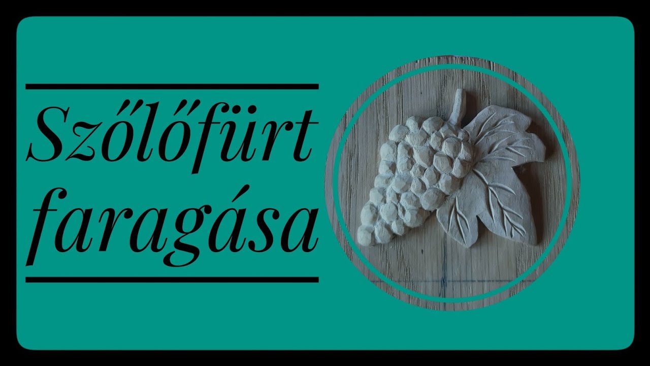 Szőlőfürt faragása egy fali bornyitóra - Fafaragás