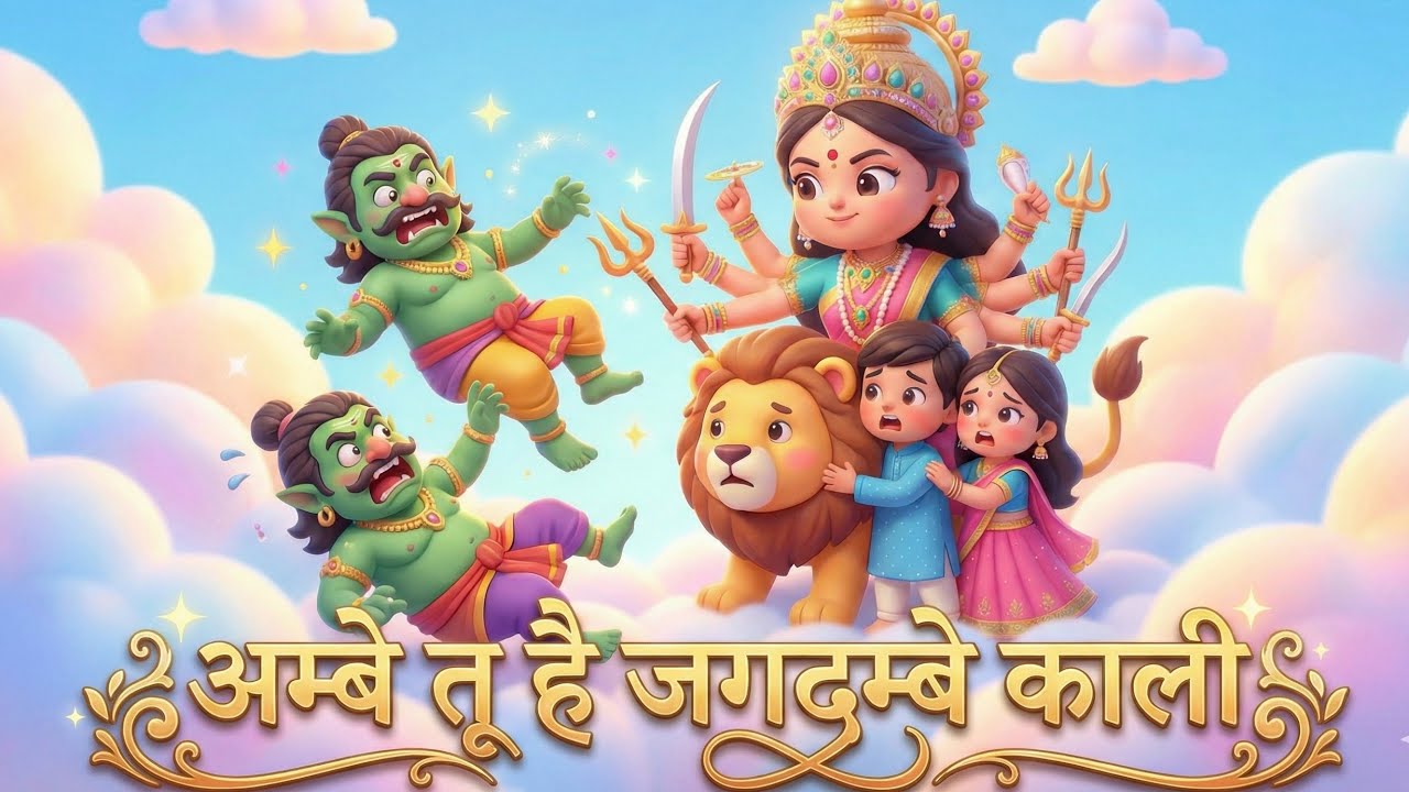 अम्बे तू है जगदम्बे काली | Little Cute Ambe Tu Hai Jagdambe Kali | Nanhe Durga mai | Funkids World
