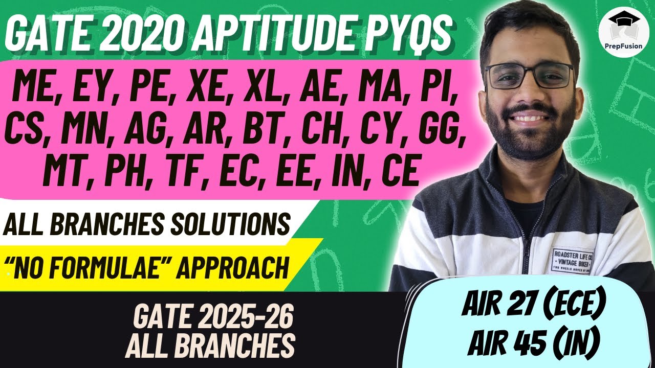 GATE 2020 APTITUDE PYQS || All Branches || PrepFusion || GATE 2024