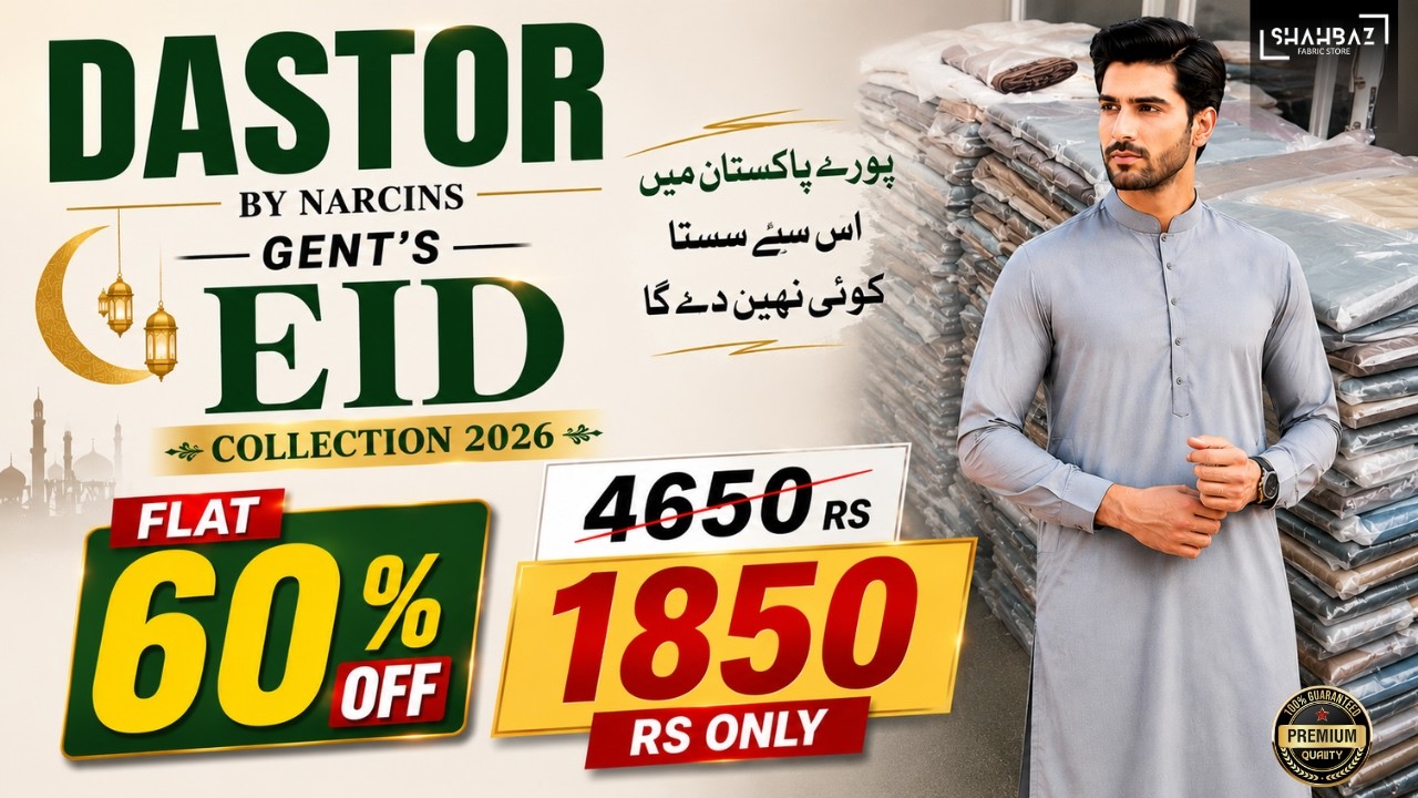 DASTOR BY NARCINS GENT&rsquo;S EID COLLECTION 2026 | BUY ONLINE WHOLESALE ORIGINAL STOCK | #shahbazfabric 