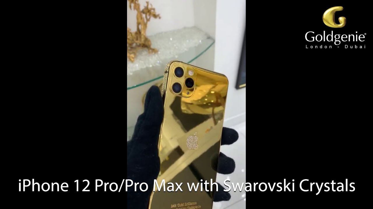 iPhone 12 Pro and Pro Max | Swarovski crystal | 24k Gold | Rose Gold | Platinum | Goldgenie | Video