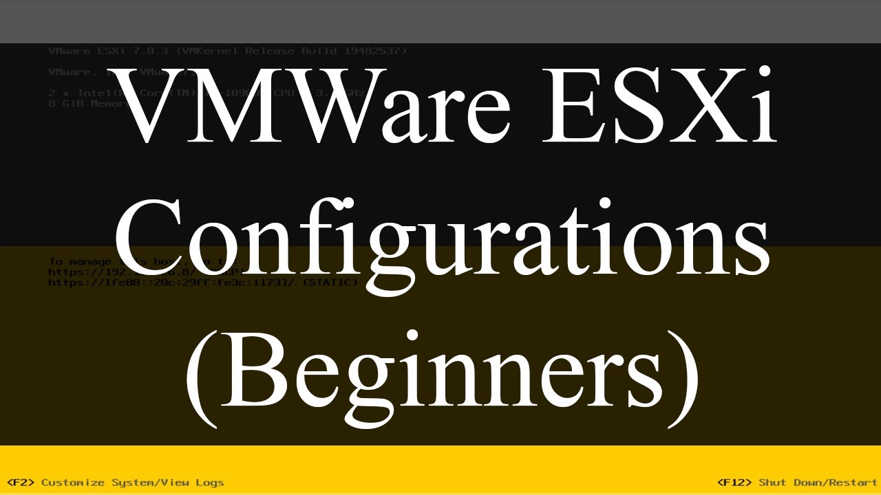 Initial basic configuration options of VMware ESXi Hypervisor for beginners
