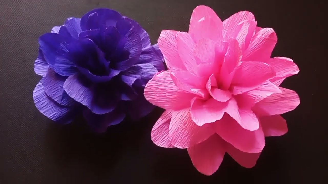 A Easy Simple Crepe paper flower /RS CraftZone /DIY /How To Make Easy Paper Flower 🌸🌸🌸