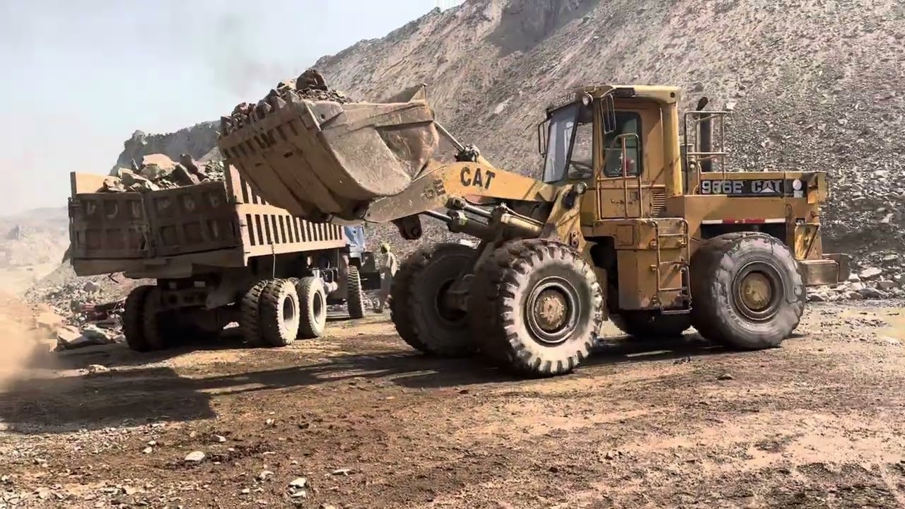 Monster Loader Handling Huge Rocks: Dangerous Stone Loading by Giant Wheel Loader