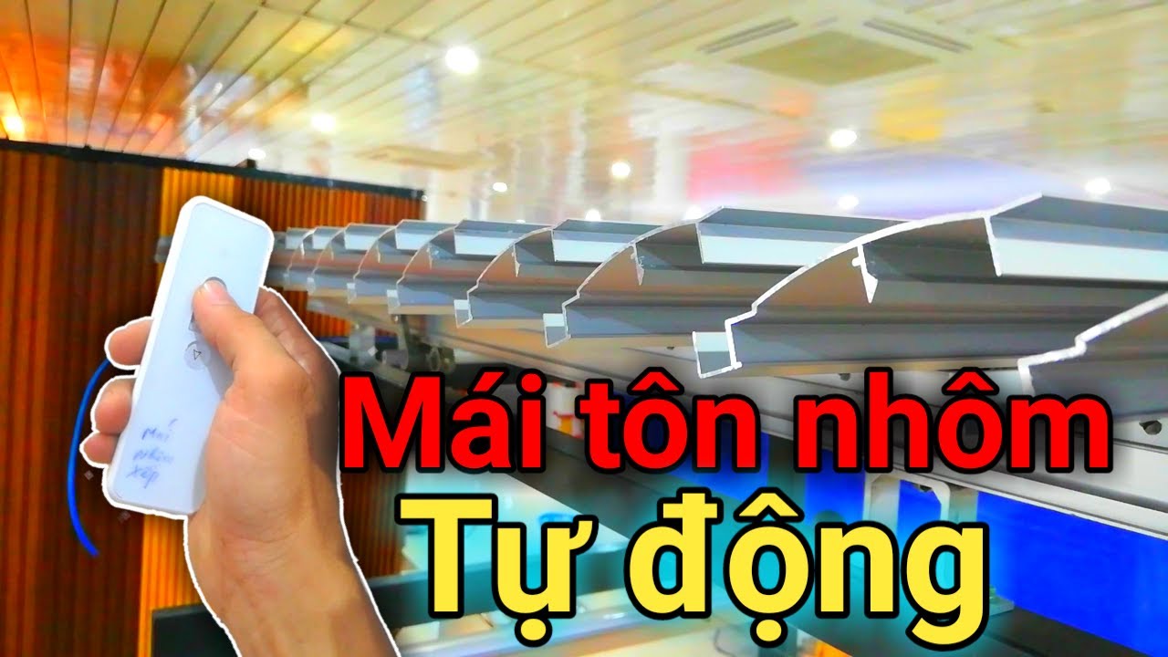 Mái tôn nhôm che nắng mưa lấy gió cho ô giếng trời tự động | Trinh AGS