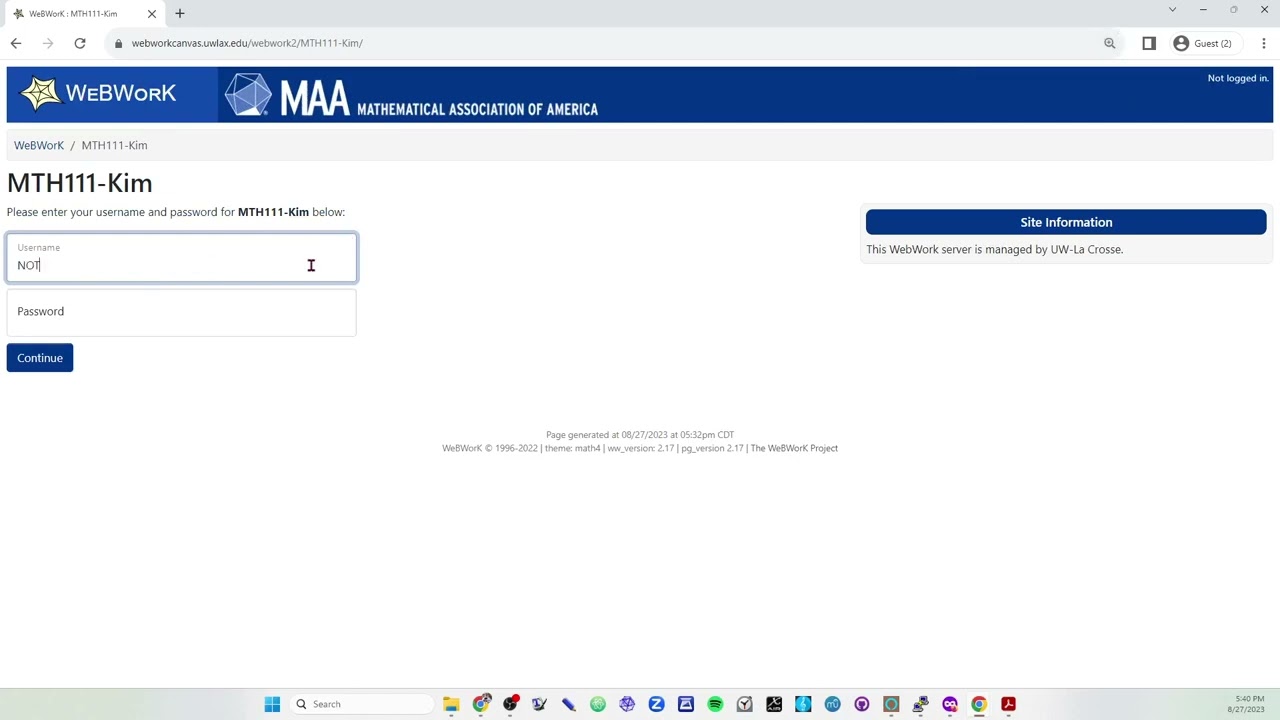 WeBWorK for instructors video 1 Introduction and Security