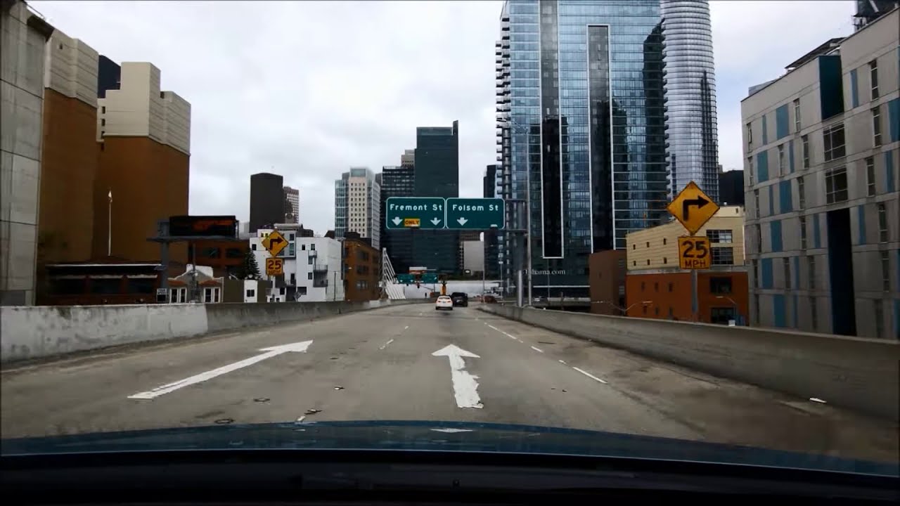 Bay Bridge to Golden Gate Bridge drive thru San Francisco