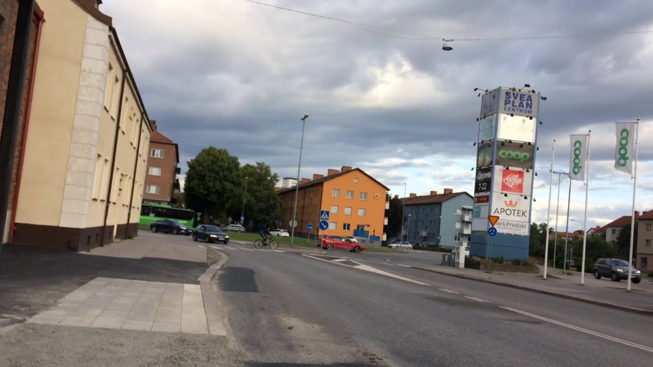 Sweden, Eskilstuna. Bus ride line 8 from Sveaplan to Fristadstorget.