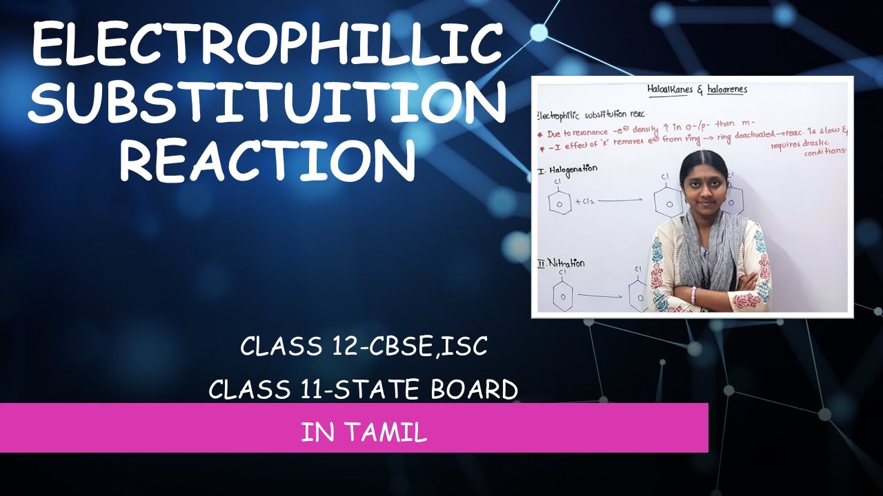 ELECTROPHILIC SUBSTITUITION REACTION IN HALOARENES|IN TAMIL|CLASS 11 & 12|