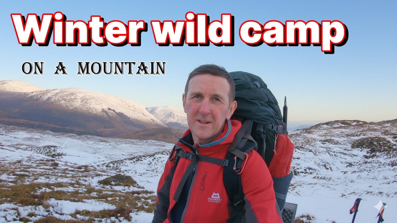 Hiking a Scottish mountain for a winter wild camp /  Beinn nan Imirean