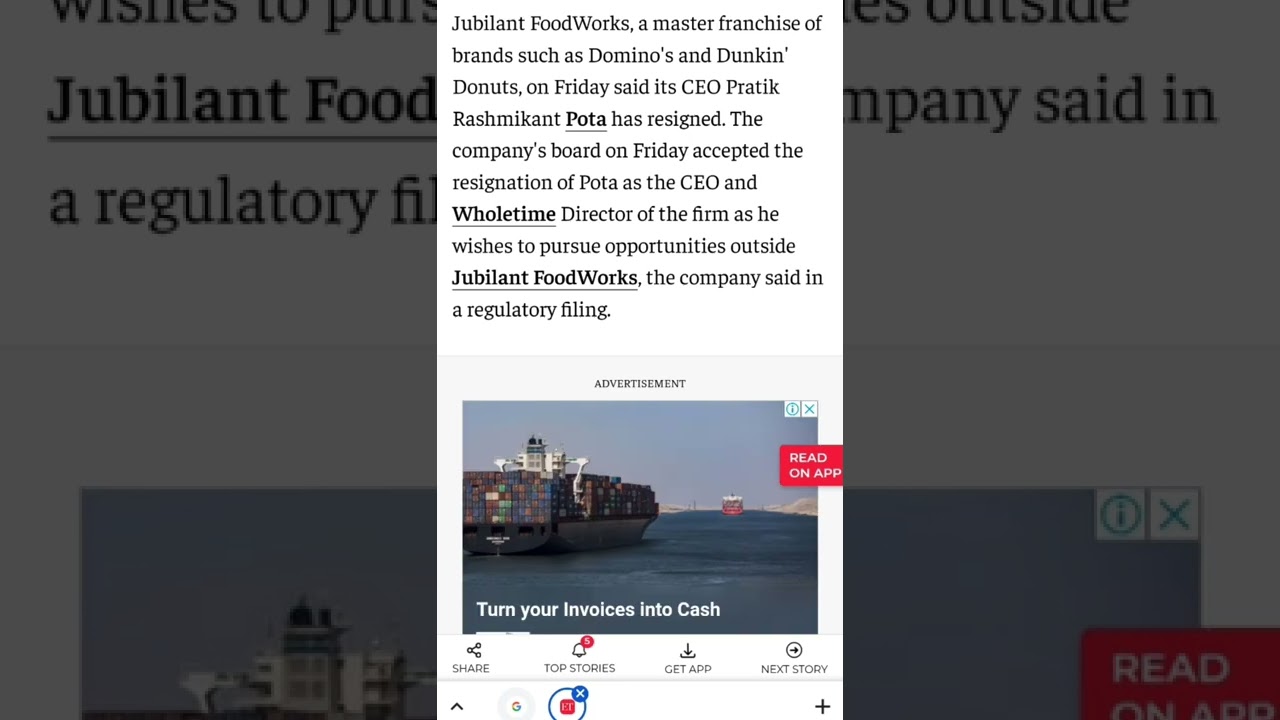 Jubilant food share latest news  | CEO Resign |#shorts