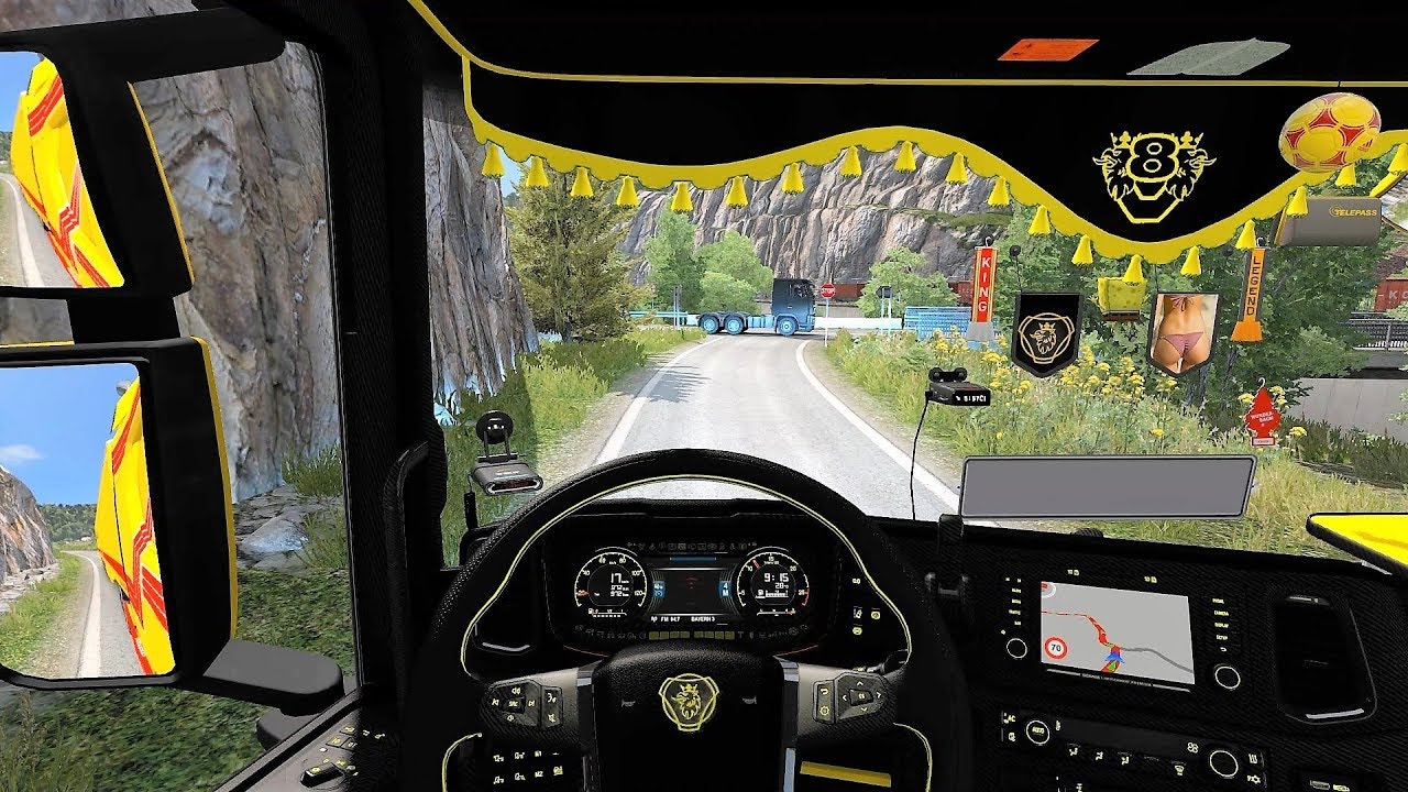 ETS2 (v1.31) - New Generation Scania R580 V8 Open Pipe Sound [Combo Skin] + Interior