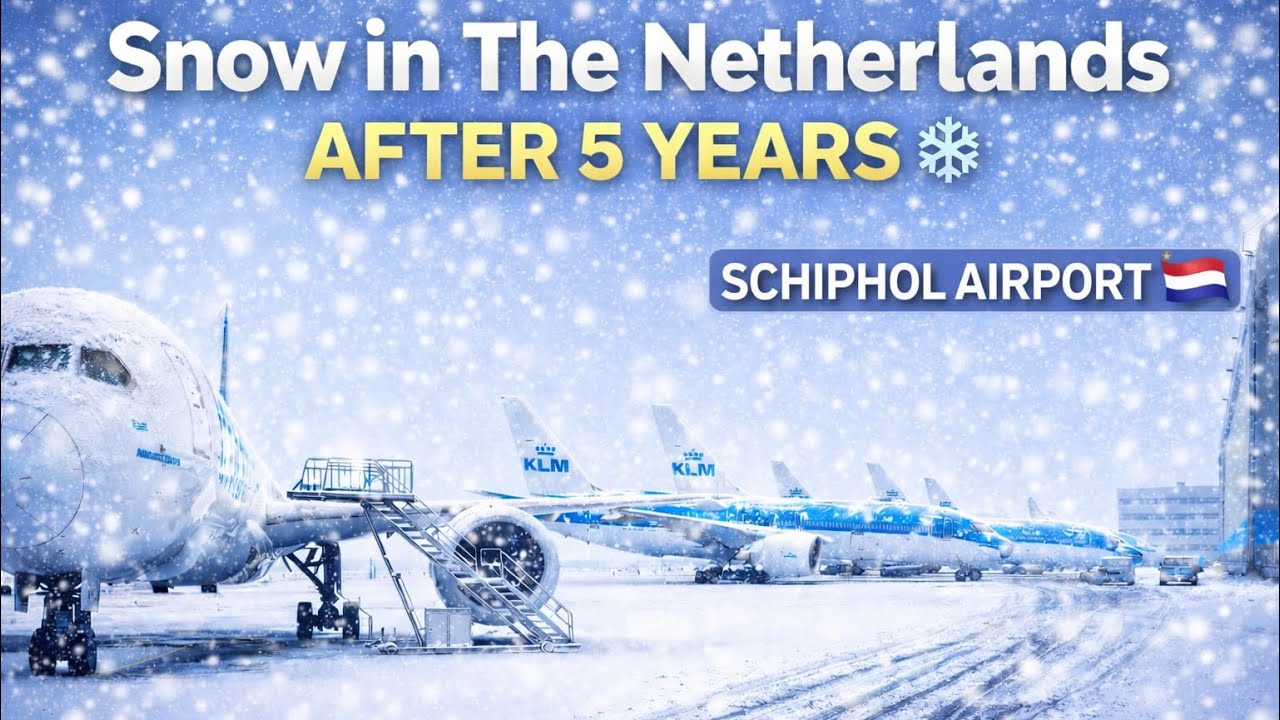 Rare Snow in The Netherlands After 5 Years | Airport, Driving & City Walk ❄️🇳🇱