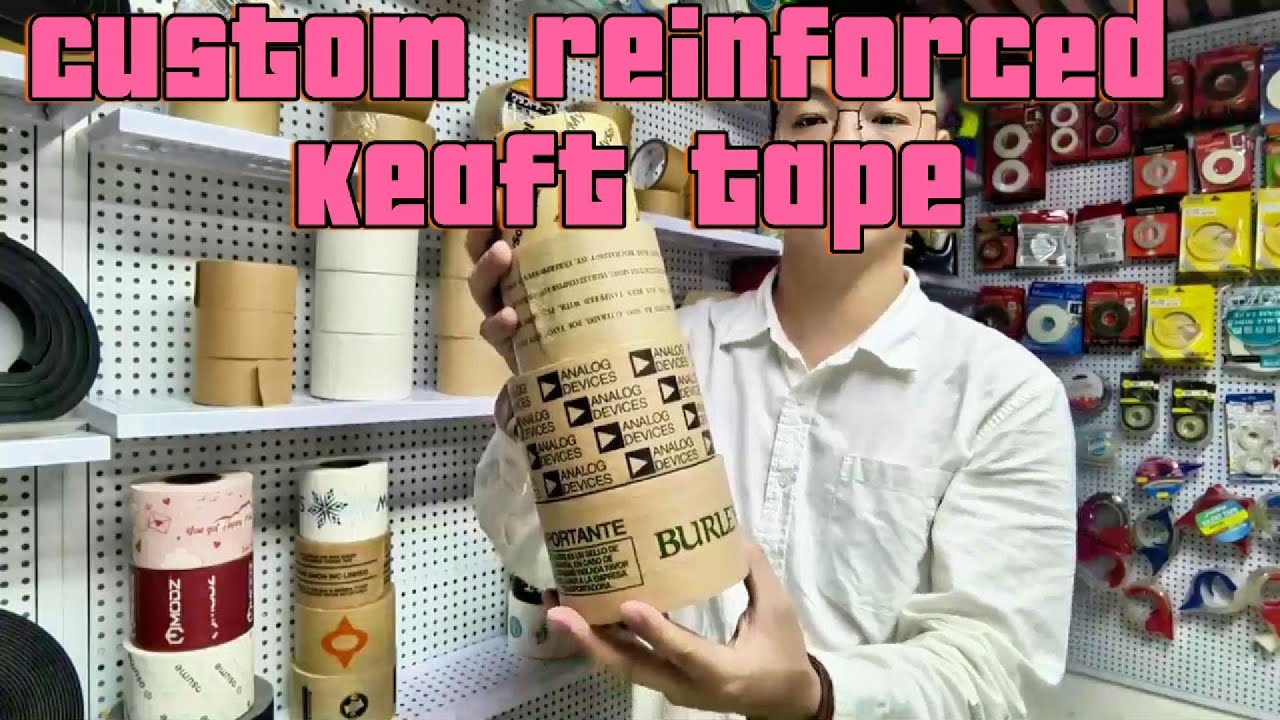 Kraft tape custom printed,logo printed reinforced tape,kraft tape custom logo