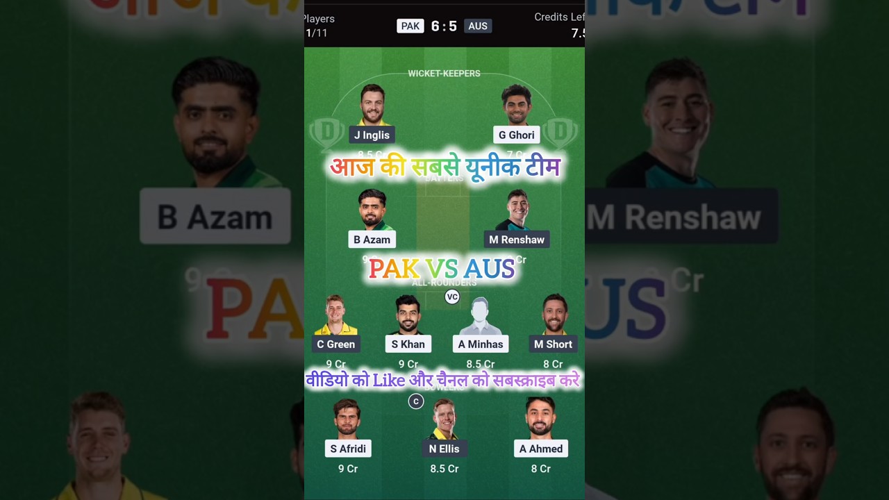 AUS vs PAK 3rd ODI | AUS vs PAK Dream Prediction | Australia vs Pakistan Dream11 Prediction|#cricket