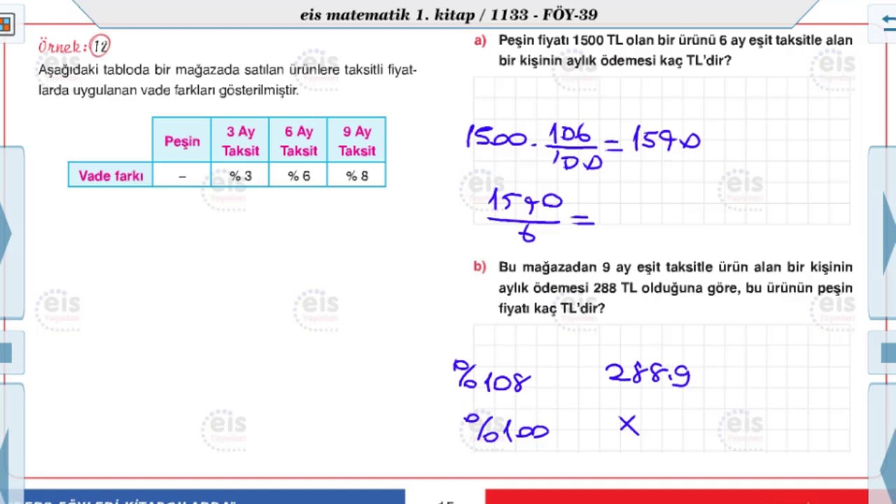 Matematik 1 - Bilinçli Tüketici Aritmatiği 📚