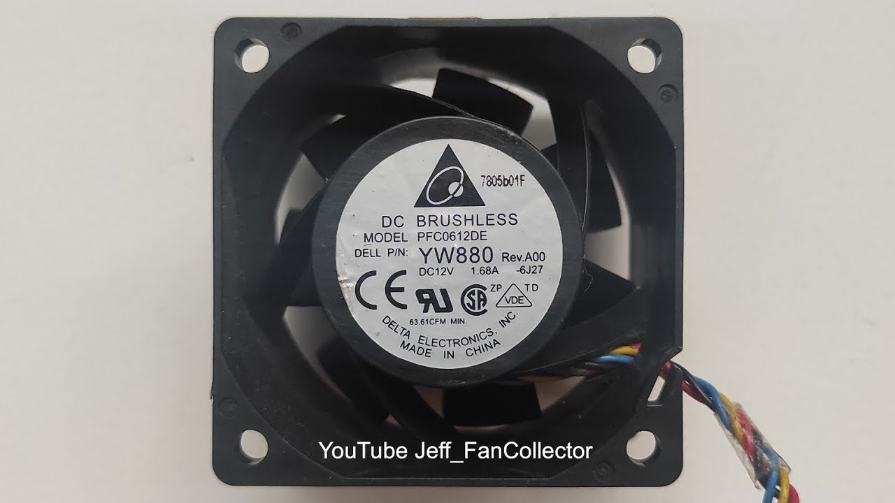 Delta Fan PFC0612DE 12V 1.68A 12000rpm 4wire 6038 HighSpeed Made In China Used Dell YW880 Server Fan