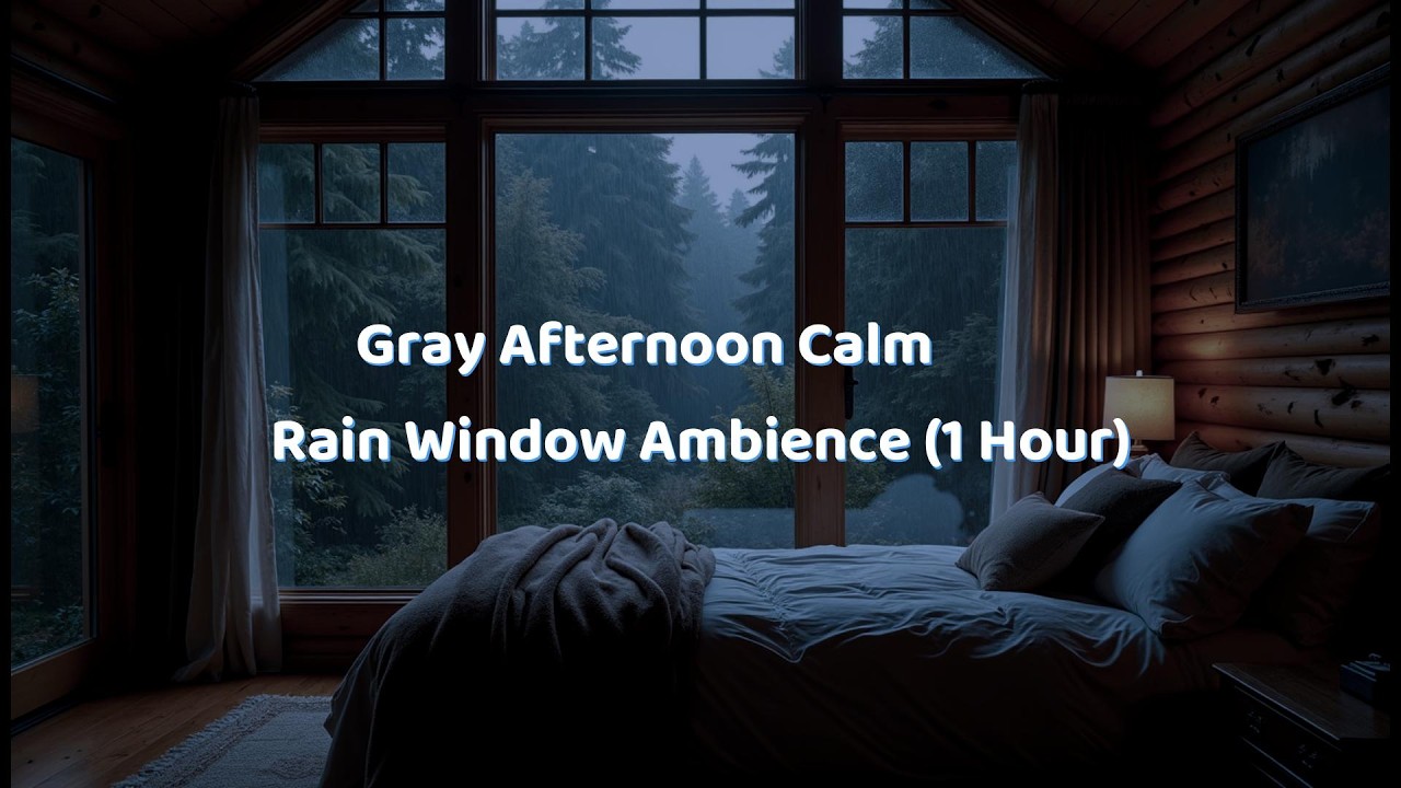 Gray Afternoon Calm — Rain Window Ambience (1 Hour)