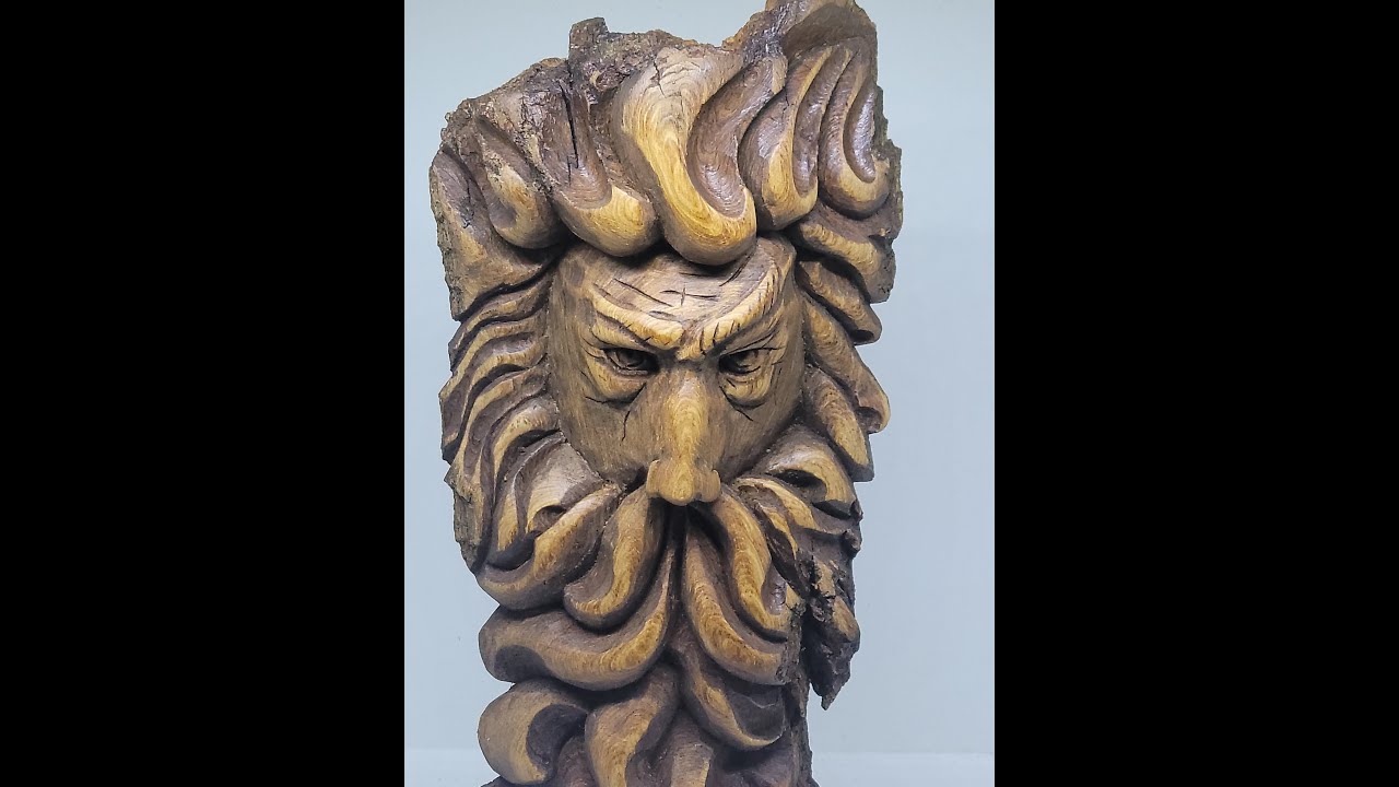 How to carve a Viking face.