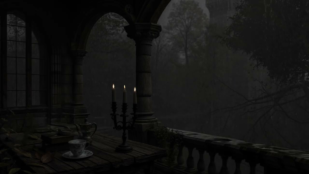 Sitting Alone with Candlelight Above the Sleeping Forest | A Dark Academic Calm