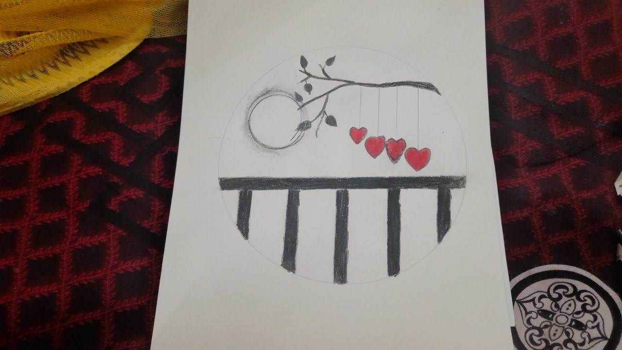 Step by Step Romantic Moon Drawing 🌙❤️ | Easy Art for Beginners