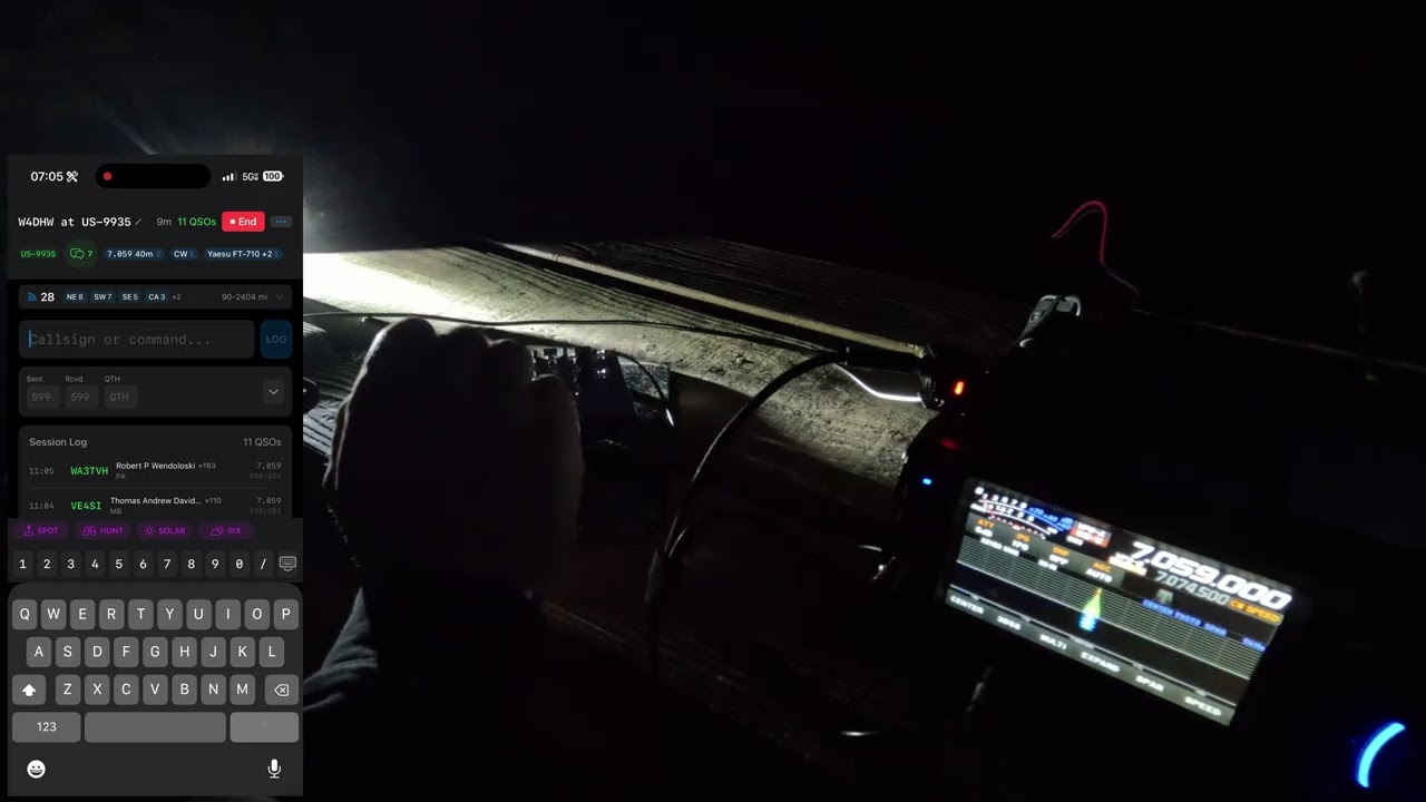 Dark POTA Activation At US-9935