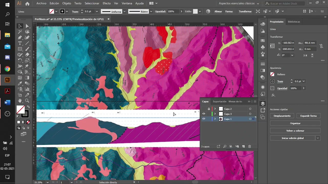 Como hacer un perfil geológico con Illustrator