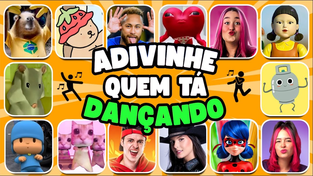 Adivinhe quem tá DANÇANDO 🕺🏻🎶 Neymar, Enaldinho, Rato Milton, Emilly, Bobbie Goods, Lady Bug, Round6