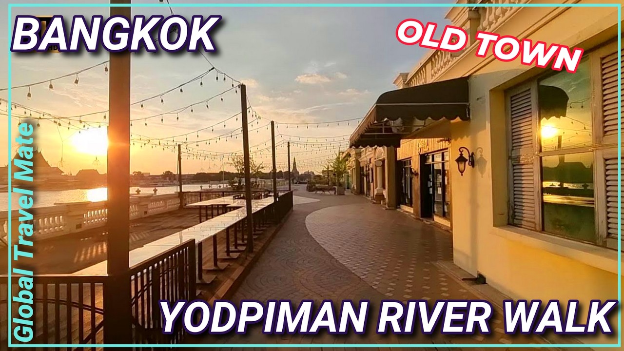 Bangkok Yodpiman River Walk - Chao Phraya High Tide Water Level 🇹🇭 Thailand
