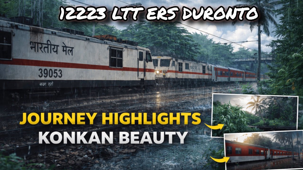 Through the Heart of Konkan 🌊🌄 | LTT–ERS Duronto Express 12223 | Scenic Rail Journey ✨