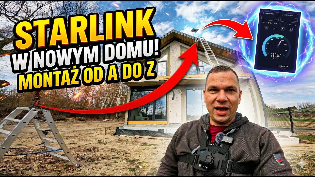 Budowa nowego domu z Internetem Starlink - Montaż krok po kroku | vlog Instalatora Starlink Polska