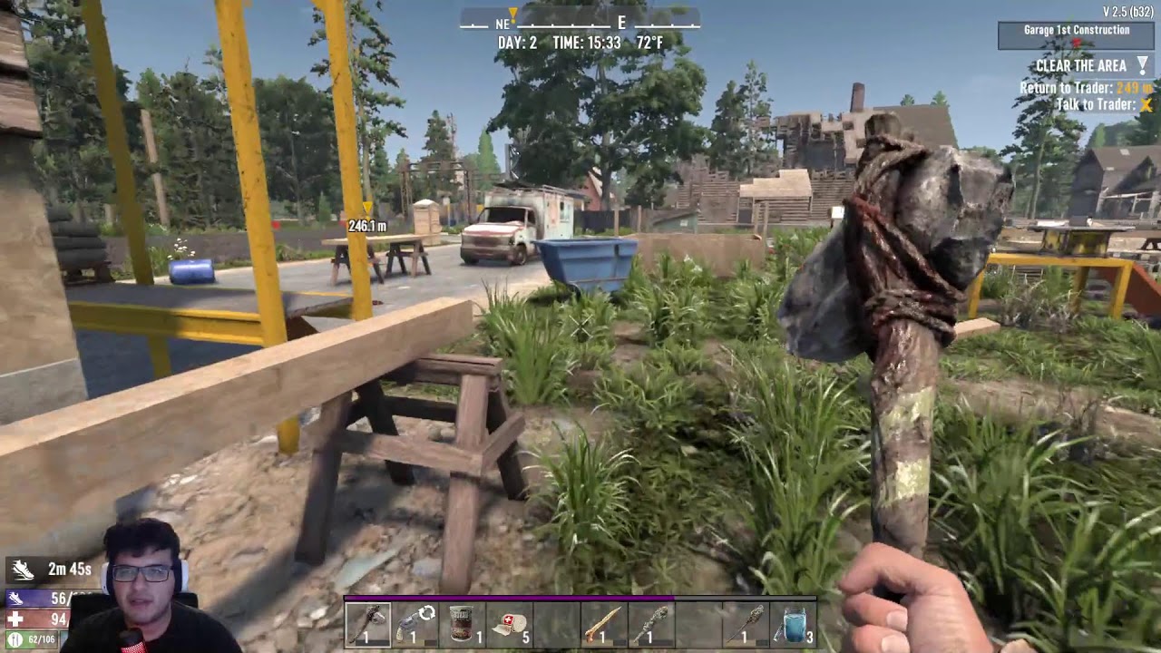7 days to die new world again (live) try not to die
