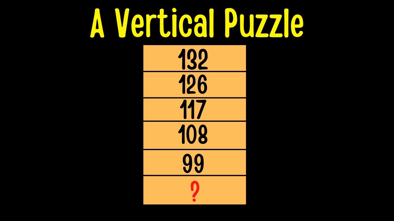 A Vertical Number Sequence Puzzle.