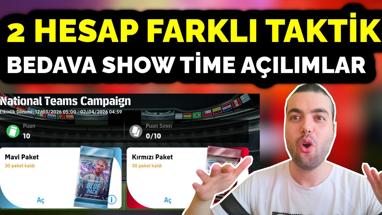 🎁 BEDAVA SHOW TİME AÇILIMLAR (TOPLAM 20 TANE ÜCRETSİZ) eFootball 2026 Mobile