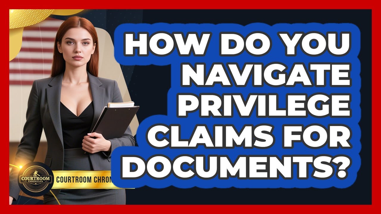 How Do You Navigate Privilege Claims For Documents? - Courtroom Chronicles