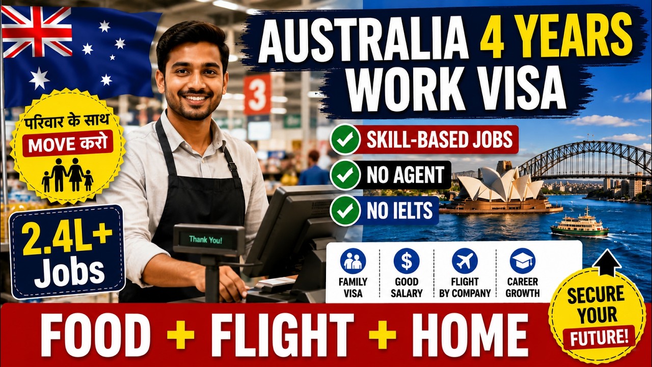 🇦🇺 Australia 4 Years Work Visa 2026 | Skill-Based Jobs (No Degree Needed)