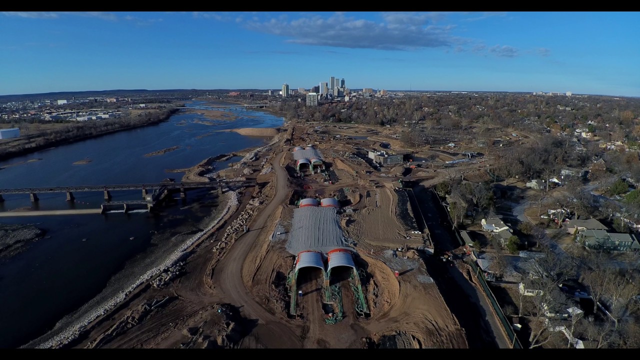 Gathering Place Tulsa 12-26-2016 Drone Flyover