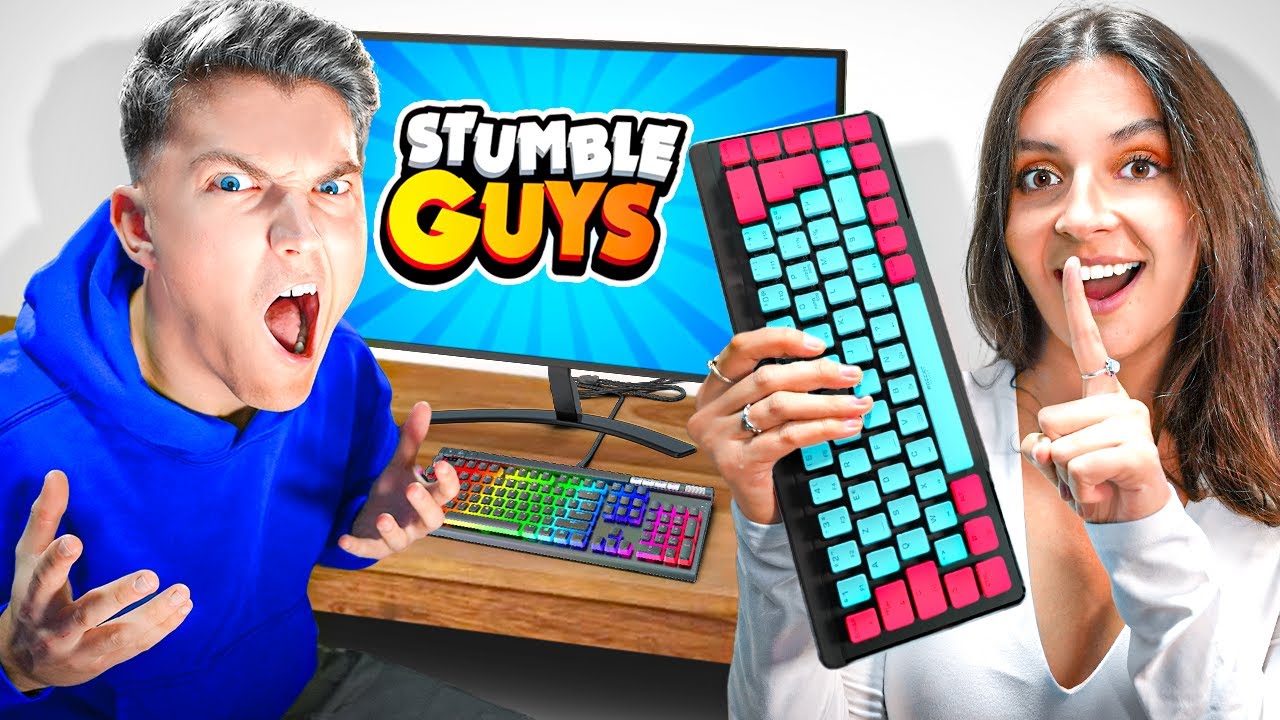 Ma COPINE HACK mon CLAVIER en plein STUMBLE GUYS