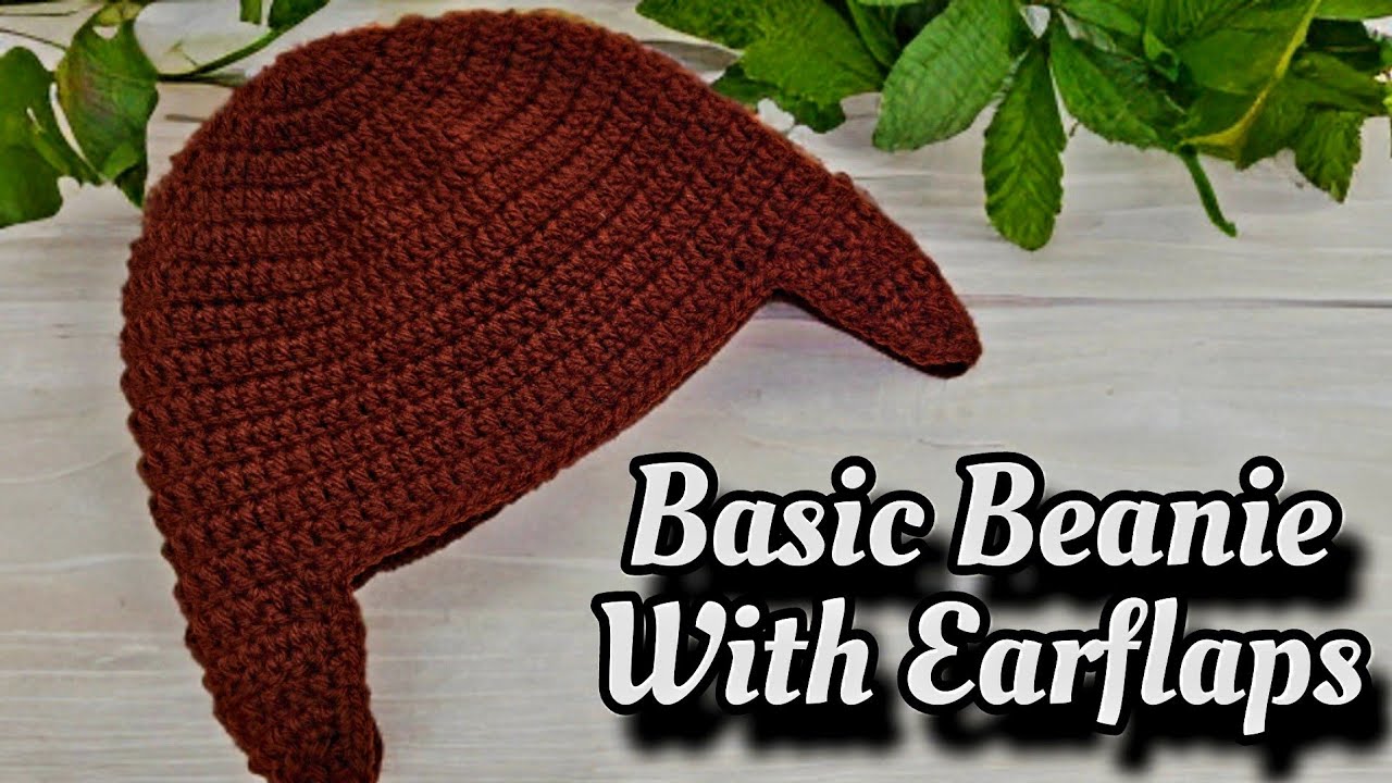 Crochet Easy Basic Beanie With Earflaps For Man or Woman