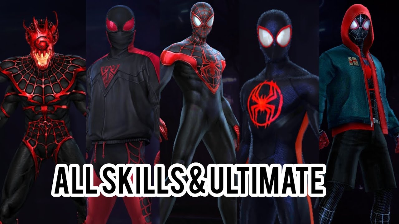 Marvel Future Fight : All Spider Man (Miles Morales) Skills & Ultimate