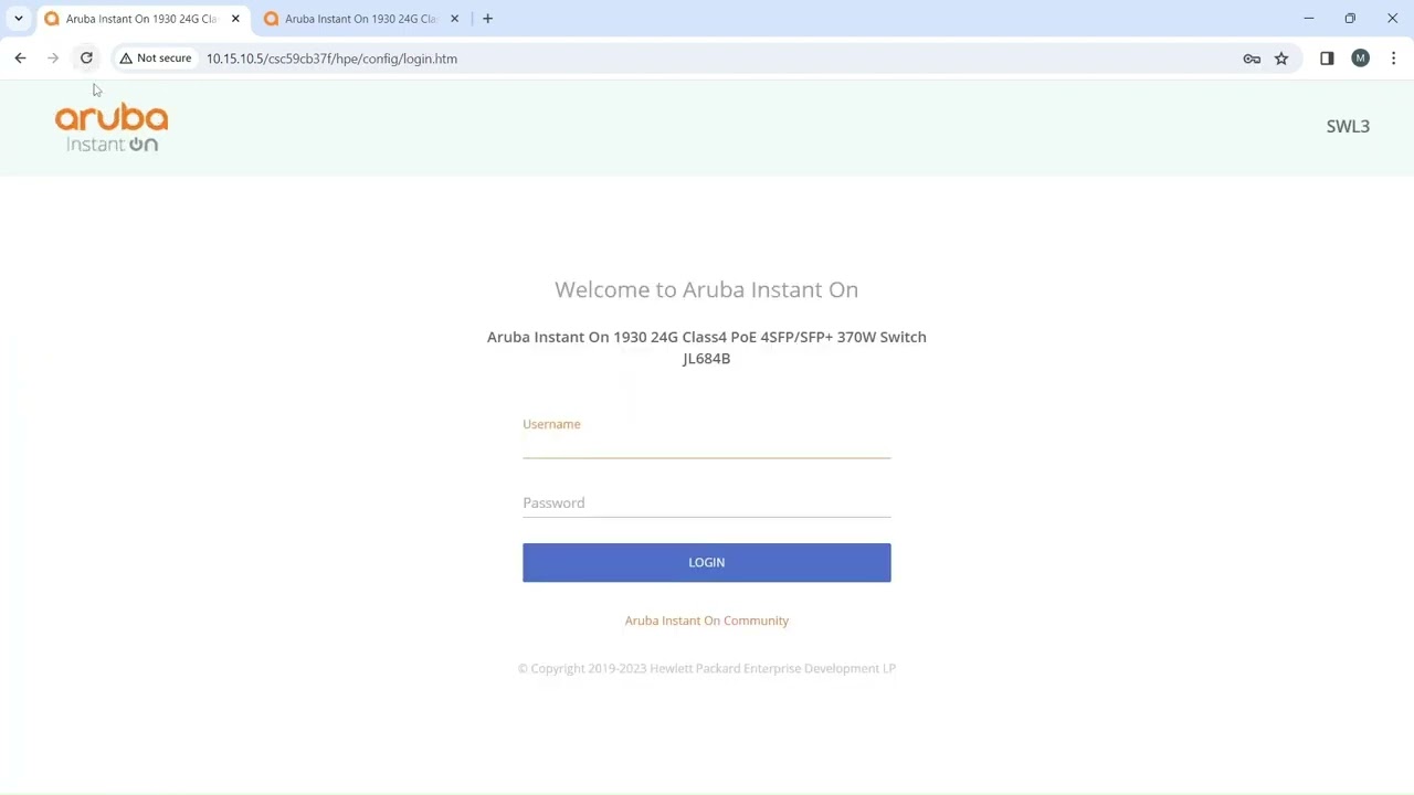 Конфигурация магистрали/портового канала HPE Instant On 1930.