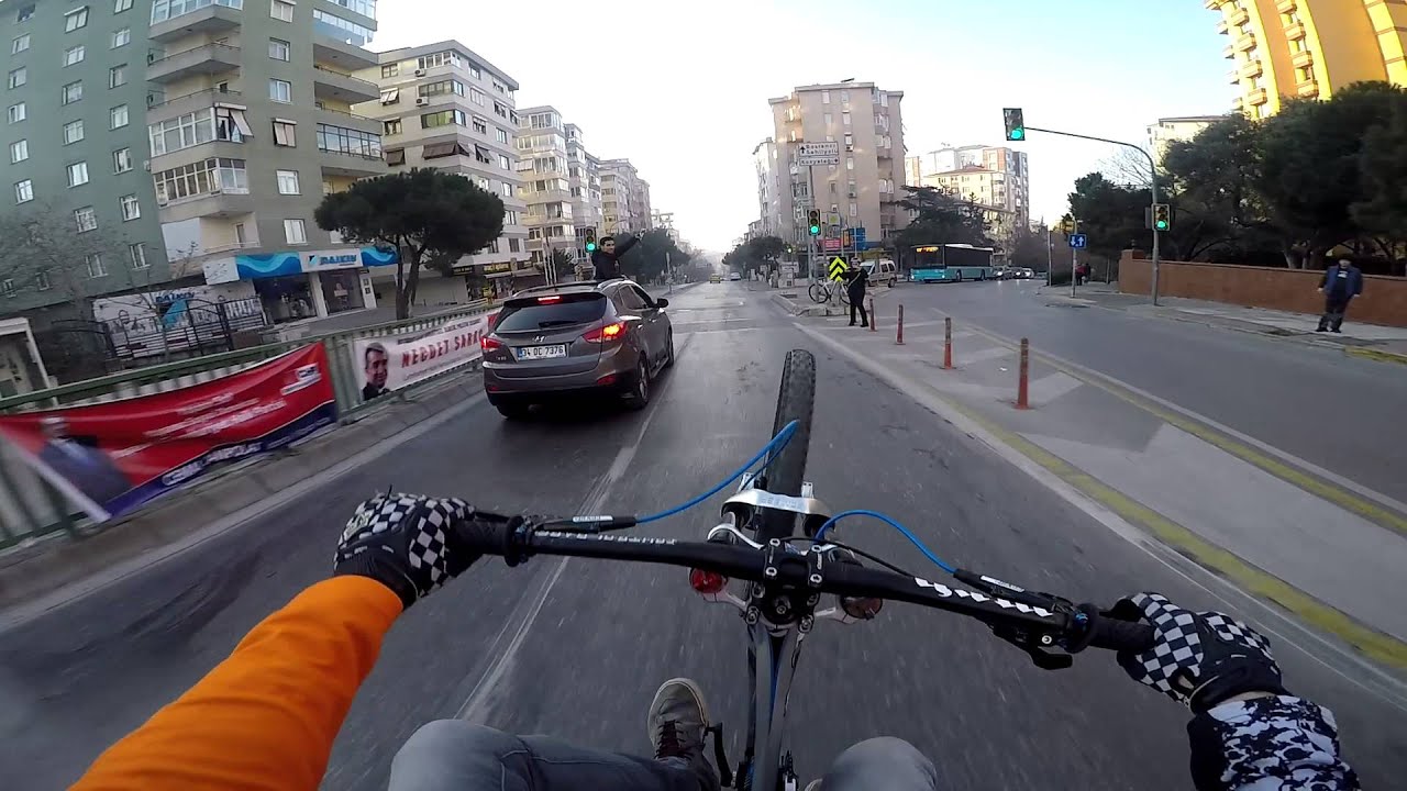 GoPro Downhill Bike Rider Doing Manual At +50Mph