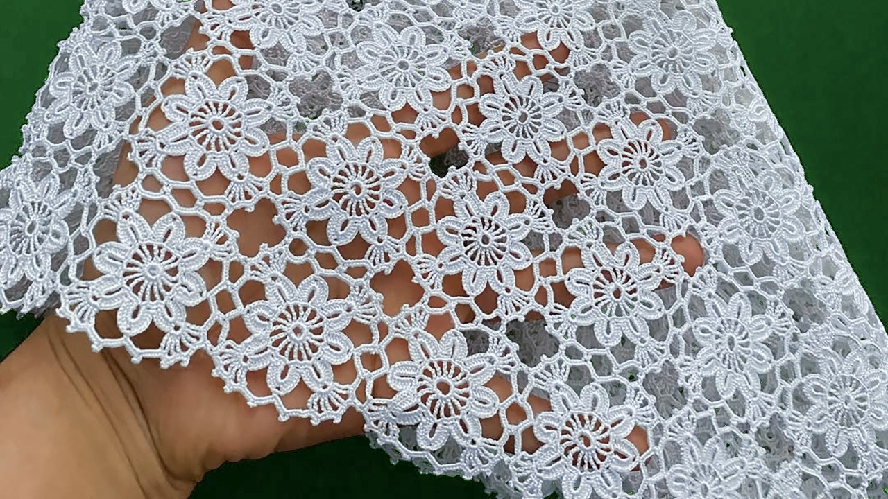 BEAUTIFUL OPENWORK CROCHET MOTIF SQUARE ✨ Easy Floral Pattern for Table Topper & Tablecloth