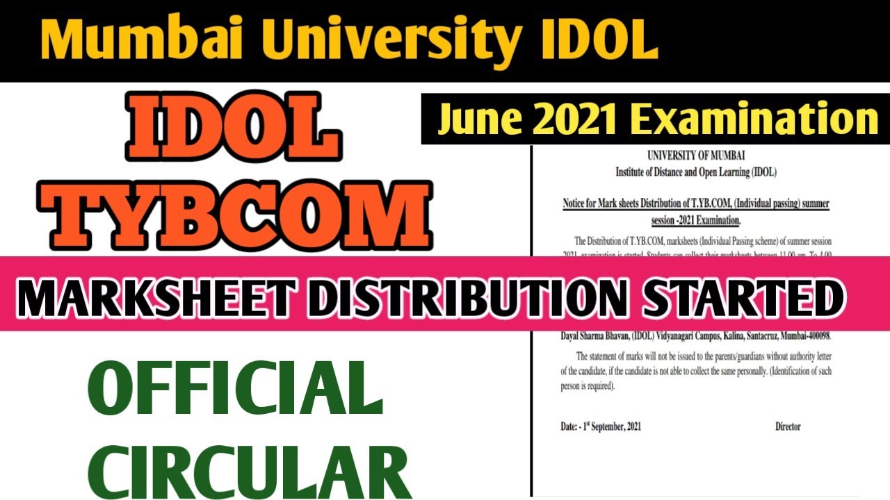 IDOL TYBCOM marksheet distribution started|Mumbai University IDOL Marksheet distribution Update|JS|