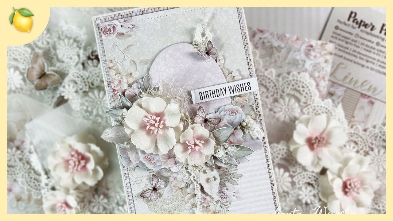 Kartka urodzinowa dla przyjaciółki - kartka urodzinowa DIY - kurs na kartkę handmade
